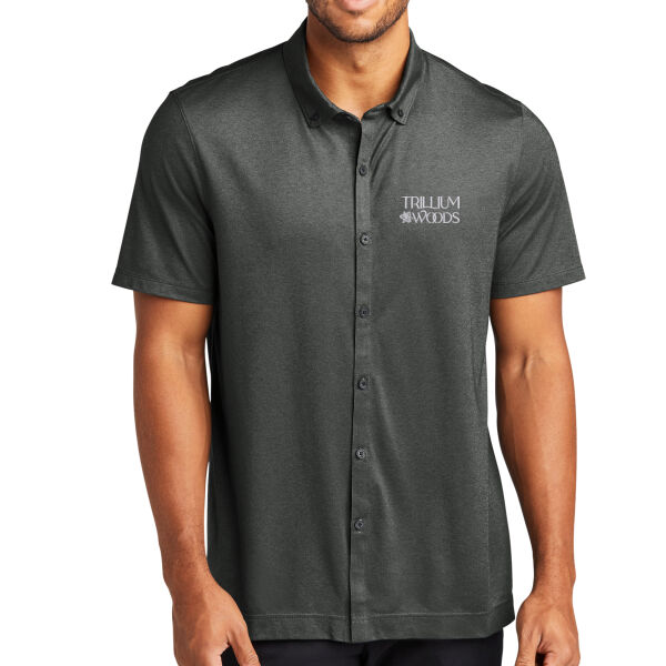 Trillium Woods Embroidered - Stretch Pique Full Button Polo Thumbnail