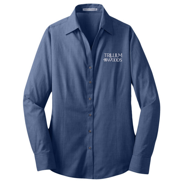 Trillium Woods Embroidered - Ladies Crosshatch Easy Care Shirt Thumbnail